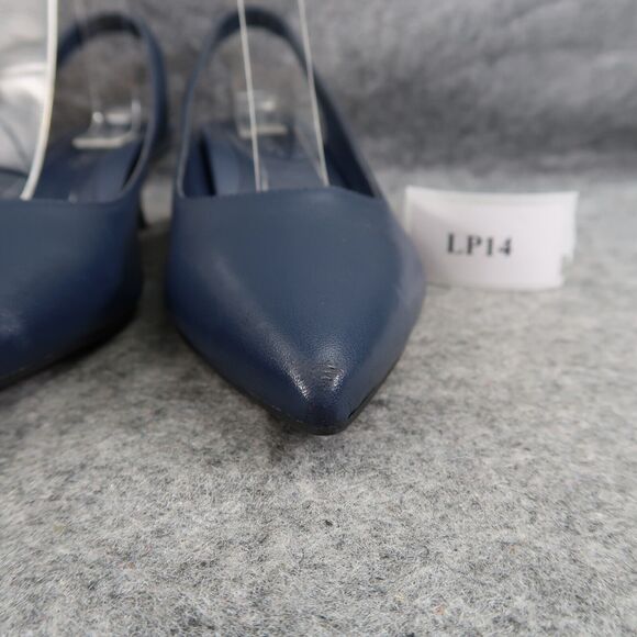 Vionic Shoes Women 5 Pump Kitten Heel Slingback Fashion Career Navy Leather Ziva - Picture 5 of 16